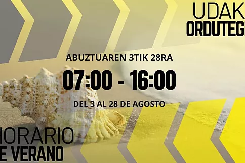 Horario especial del mes de agosto en Orialki